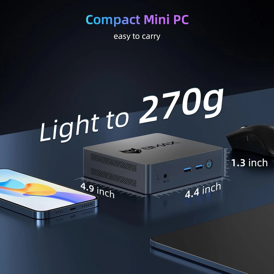 Mini PC B3Pro 256 GB SSD 8 GB RAM, Procesador Intel 11ª Generación N5095 (Hasta 2,9 GHz) 4 Foto 4 de 4