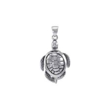 Movable Turtle 925 Sterling Silver Pendant Fine Sea Life Animal Totem Jewelry
