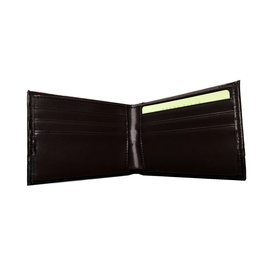 Perry Ellis Portfolio Men's Pebble Smooth Contrast Bifold Wallet Black - Image 2 of 2