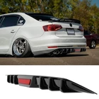 For VW JETTA MK6 MK6.5 MK7 Glossy Rear Bumper Diffuser w/ LED Tail Brake Light