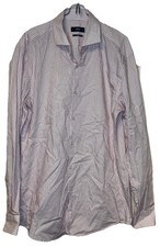 Boss Men's Dress Shirt Slim Fit Striped Long Sleeve Button Up Cotton Size 41/16