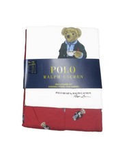 Polo Ralph Lauren Men's White/Red Polo Bear Graphic 2-Piece Lounge Pajama Set