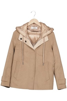 MILESTONE Jacke Damen Anorak Jacket Kurzmantel Gr. 34 Wolle Beige #kguq5r1