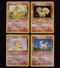 Lot Of 4 Vintage Pokemon Cards Charmander Rapidash Ponyta Vulpix Regular VLP