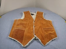 Creaciones El Disco Leather Vest Jacket Adult Sz 46 XL Suede Western Rancher NEW