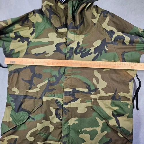 US Military Extended Cold Weather Parka Mens XL Hooded Camo Woodland Jacket image 21