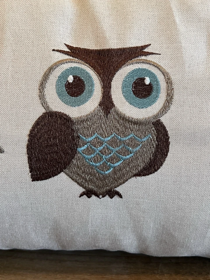 Embroidered Owl Decorative Throw Pillow - Image 3 of 4