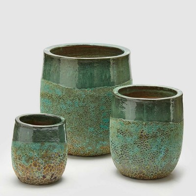 EDG Enzo De Gasperi Pflanztopf Saigon Keramik groß 41x36cm türkis