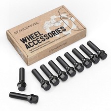 Extended Lug Bolts 14x1.25 48mm Shank Compatible With Bmw Models Black