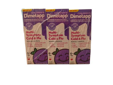 3 Pack Sealed Children  s Dimetapp Cold  Flu Relief 4oz Red Grape Exp 02/26