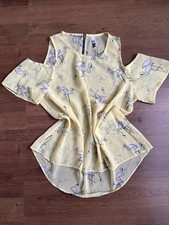 Women Henry Holland Shirt Yellow Chiffon 36