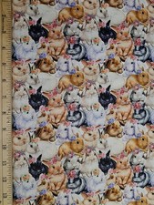 JoAnn Fabric - Packed Easter Bunnies - 18" / HALF YARD CUT