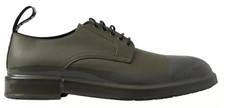 Dolce & Gabbana Green Leather Rubber Sole Dress Men's Shoes Authentic