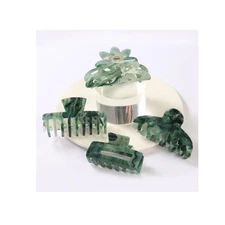 Large Hair Claw Clips - Strong Hold Green Clamps for Thick Hair Non-Slip Jaw ...