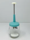 Federal Housewares Turquoise Nut Food Chopper Manual Glass Vintage 1970s USA