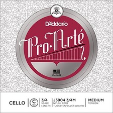 D'Addario Pro-Arte Cello Single C String, 3/4 Scale, Medium Tension