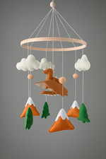Fantasy Dragon Baby Mobile Handmade Felt Crib Mobile with Stars, Moon