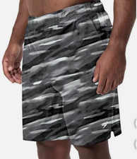 Speedo Tech Volley Swim Shorts, Dark Gray Size XL UPF 50 Liner, 3 Pocket