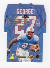 1996 Pinnacle Die-Cut Holofoil Jersey Eddie George Rookie 20/20 nrmt free ship