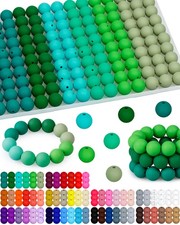 160PCS 15mm Silicone Round Beads Bulk Mixed Colors DIY Keychains  Bracelets