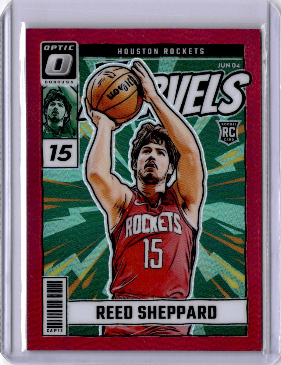 2024-25 Donruss Optic #4 Reed Sheppard Net Marvels Red #/99