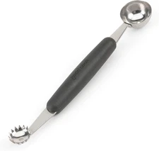 Touch Stainless Steel 2-In-1 Melon Baller and Fruit and Veggie Corer Scoop, Silv