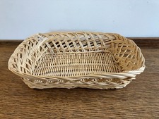 Rectangle Natural Coloured Woven Wicker Bread Basket with Lattice Sides