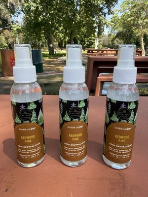 Lot of 3 UP JOY REDWOOD PINE ROOM MIST SPRAY ESSENTIAL OILS AIR FRESHENER 4oz