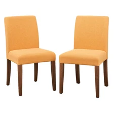 Buylateral Armless Dining Chair Armrest Set of 2 Modern Transitional Room Yellow