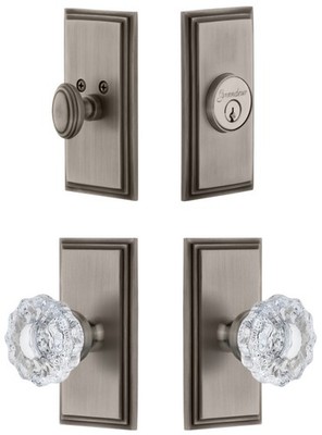 Grandeur CARVER_SP_ESET_234 Carre Solid Brass Single Cylinder - Grey