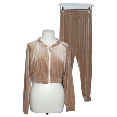 Shein, Set, Größe: L, Polyester, Beige, Einfarbig, Samt #RrG