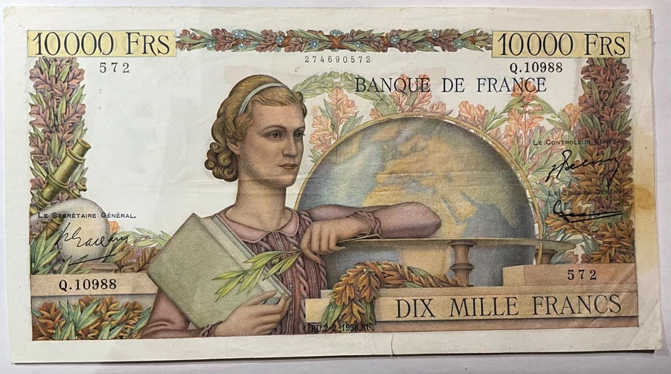 France - 10 000 Francs Génie Francais 2/02/1956 Q.10988 572 TTB - Photo 1/2