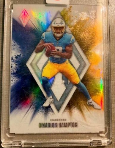 🔥 2025 Panini Phoenix Omarion Hampton ROOKIE #4 Color Blast SSP – Chargers 🔥