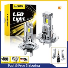 AUXITO H7 Headlight LED Bulb 6500K White Upgraded Cooling Fan Super Bright PAIR