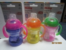 Nuby Grip N' Sip Soft Spout Trainer 8 oz Cups; Assorted Colors 4 Months