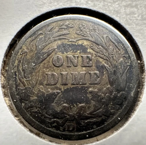1914-D Barber Dime 90% Silver Ten Cents 10c Denver US Coin