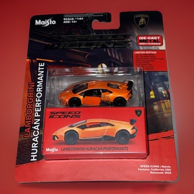 LAMBORGHINI HURACAN PERFORMANTE ORANGE 1/64 DIECAST CAR BY MAISTO 15700-24E-OR