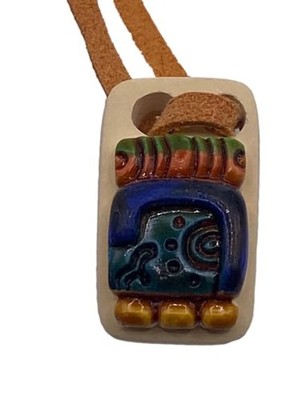 Generic Pendant Necklace white malaquita Craft Calendar Solar Maya ¨Haab¨ Printe