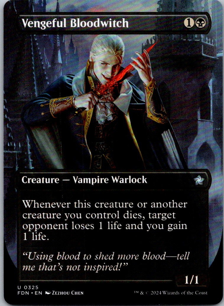 Vengeful Bloodwitch (Borderless) U FDN #325 NM MTG Magic