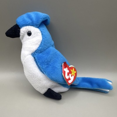 Ty Beanie Babies Blue Jay Bird Plush 1998 with Tag Ages 3+ 3-4 4-7 8-11 Years