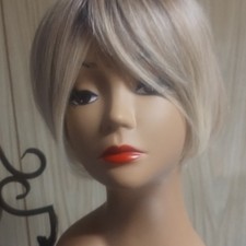 Short Platinum Blond Bob Wig, Straight Fashion Hairpiece for Women