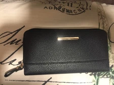 BLACK Zip Around Wallet GOLD HARDWARE~Time and Tru Brand.