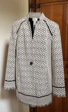 Chicos 1 Medium 8-10 White Gold Accent Chic Button Front Jacket Blazer