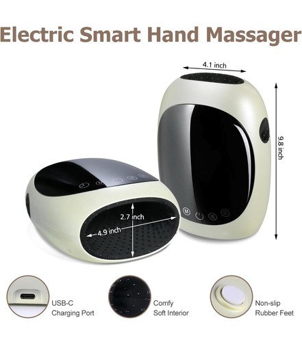 Cordless Hand Massager with Heat Air Compression Finger Massage Machine Device - Picture 7 of 8