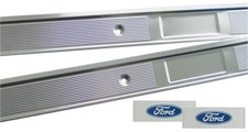New Door Sill Scuff Plates Rh Lh 1972-76 Torino Blue Decals