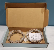 Partylite Crystal Gem Stone Candle Rings 3" Retired P8133 Set of 2 NEW IN BOX