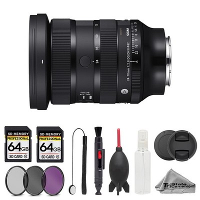 Sigma 24-70mm f/2.8 DG DN II Art Lens (Sony E) - 10pc 128GB Memory Bundle