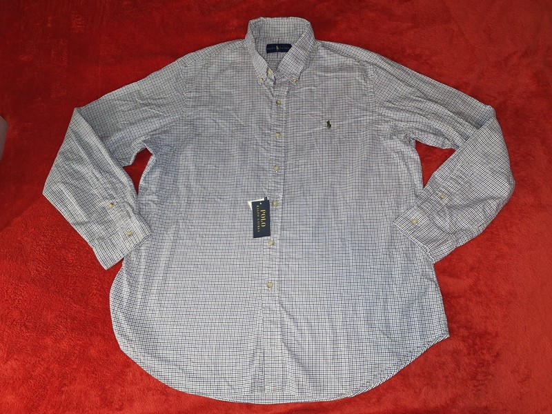 POLO RALPH LAUREN  MENS  XL     PLAID  OXFORD  LS    SHIRT  NEW W/ TAGS