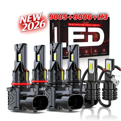 9005 9006 H3 LED Headlight Bulbs For Infiniti FX35 2003 04-05 Hi-Low + Fog Lamps