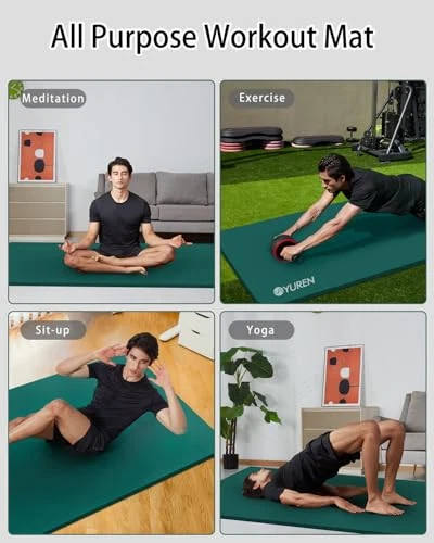 Thick 15mm Extra Large Yoga Mat 78x35 for Home Workouts and Exercise
